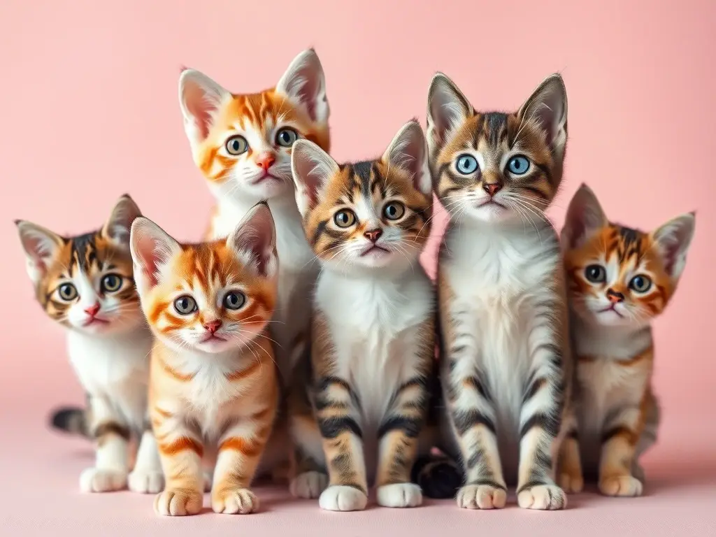 Imagen de gatos con estilo realístico de 8K, llenos de detalles