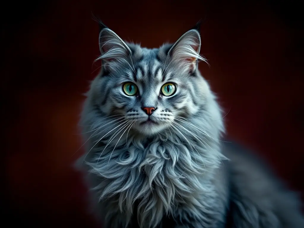 Un retrato preciso de un gato Nebelung