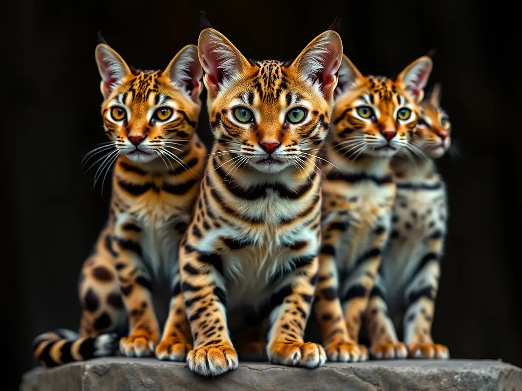 Fotorealista de 12 razas de gatos Bengalos