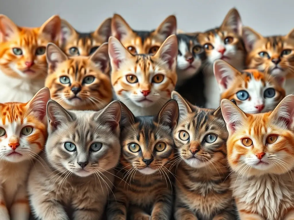 Fotografía de gatos domésticos, realistas y detallada