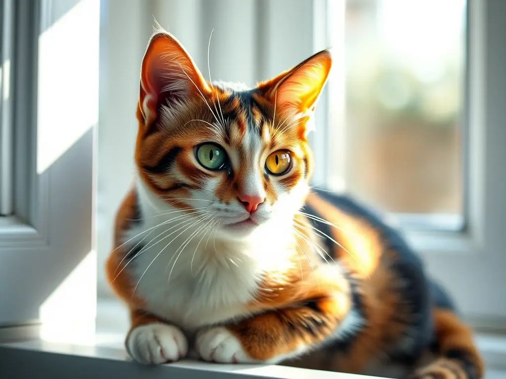 Illustration de un gato persa con ojos felinos detallados