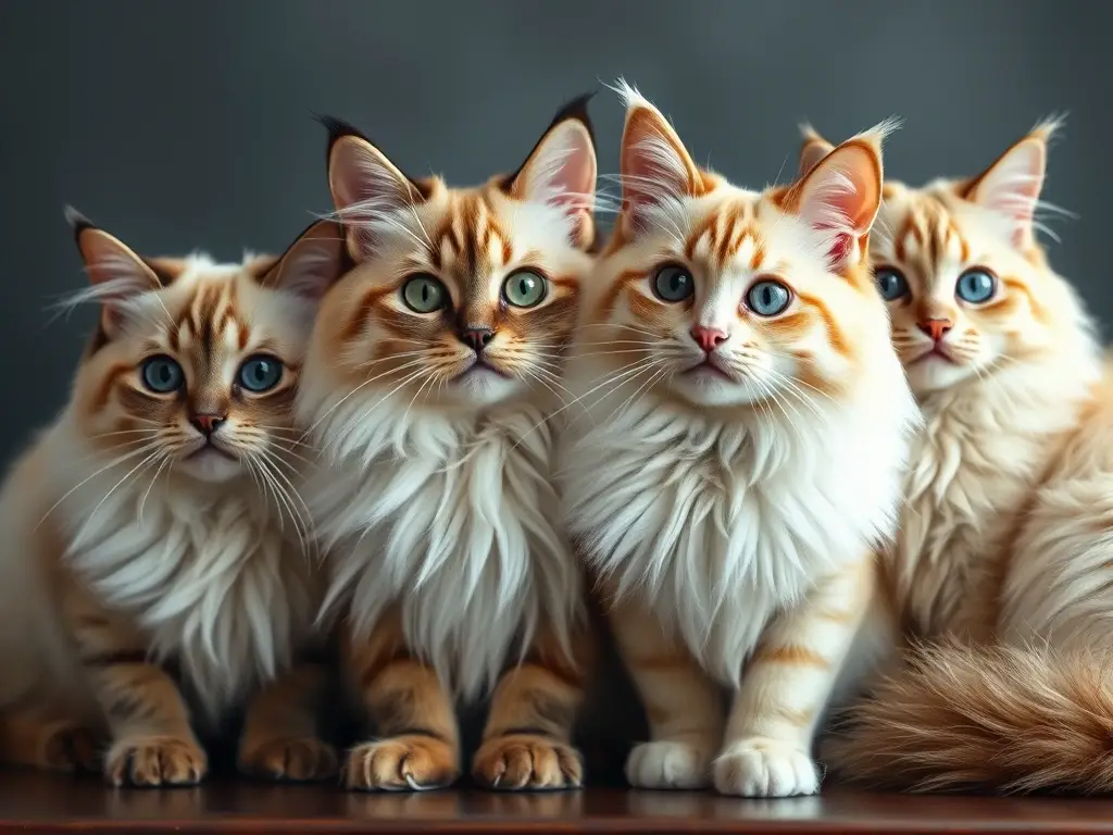 Fotografía hiperrealista de 10 razas de gatos Himalayan con elegancia y detalle