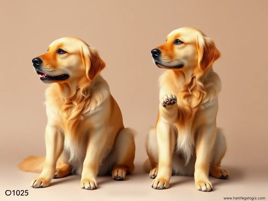 Foto realista de Golden Retriever, anatomía y comportamiento