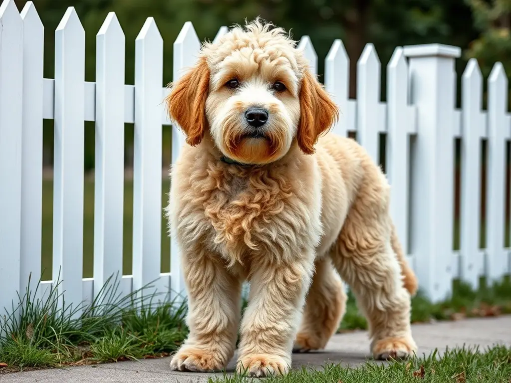 Foto realista de un Golden Doodle gigante majestuoso