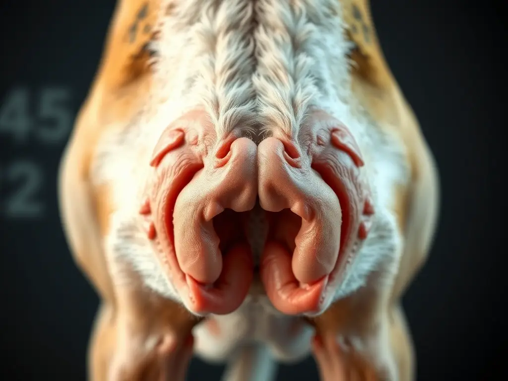 Foto realista del recto de un perro musculoso y detallado