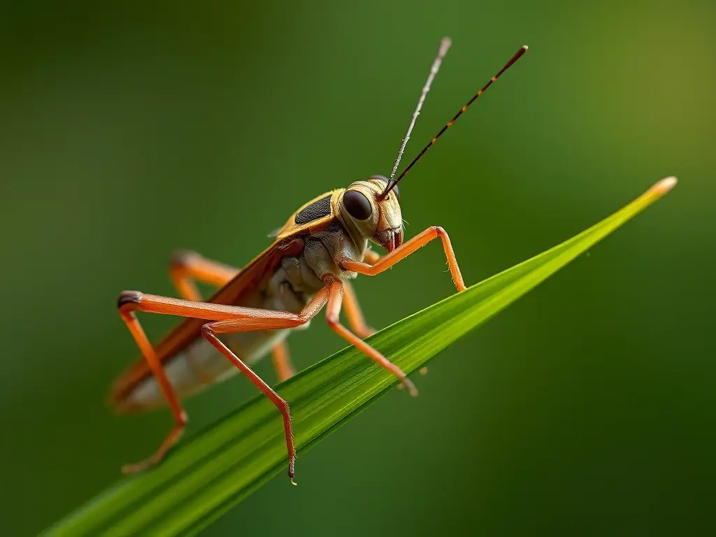 Fotografía realista de cricket en hierba, alta resolución