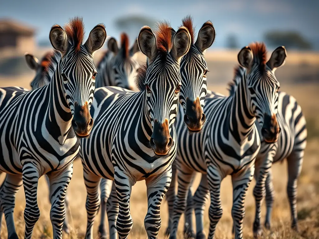 Imagen realista de zebras en savana