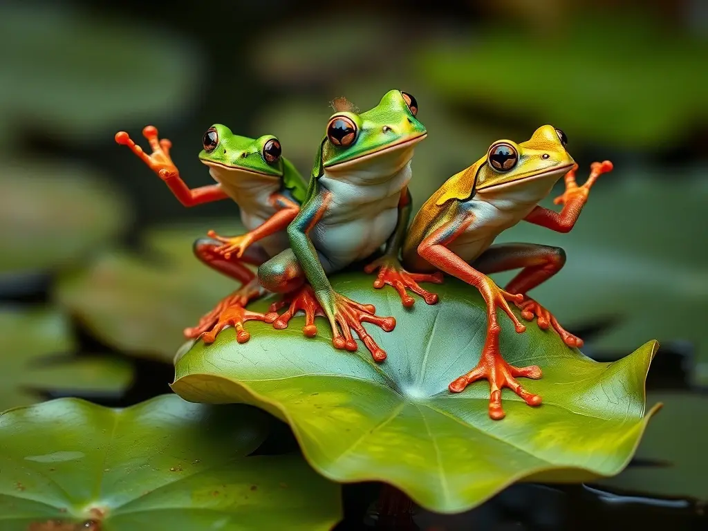 Imagen realista de crocodilians colgando en un nido de loto