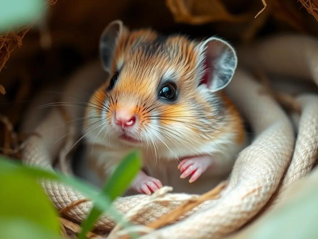 Foto realista de un hamster adorable en un entorno natural