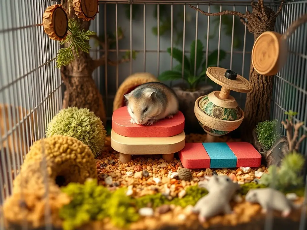 Un hamster feliz en un hogar acogedor