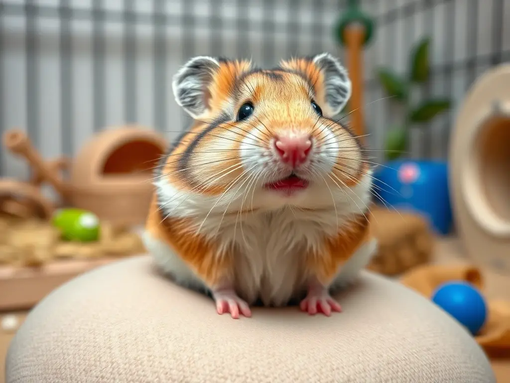 Una hamster preciado se muestra radiante en un hábitat natural