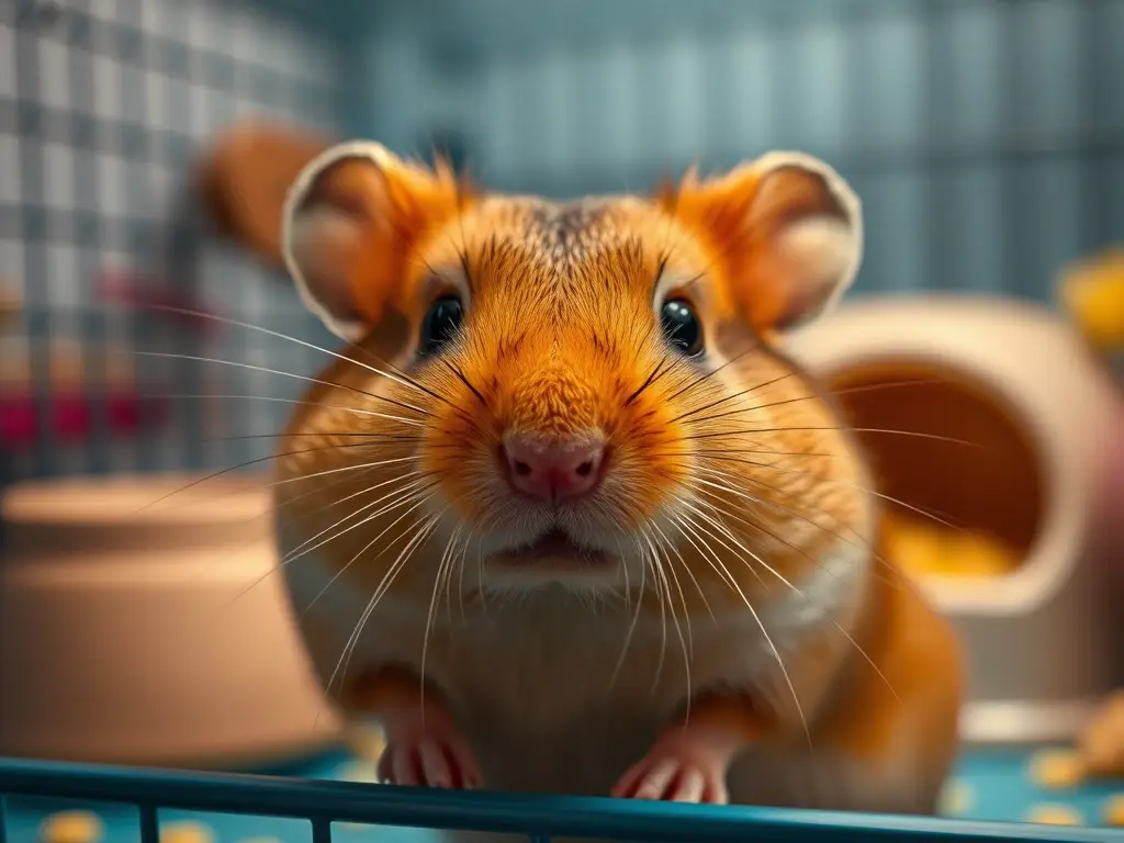 Una hamster adorable con ojos sabios captura la belleza de la vida