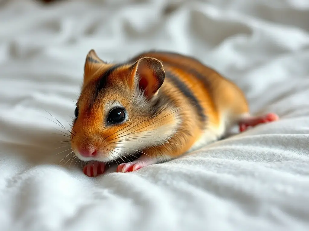 Una fotografía realista de un hámster con detalles realistas, en reposo