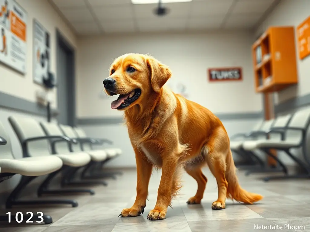 Un retrato fotorealista y detallado de un labrador con anticipación a pasear