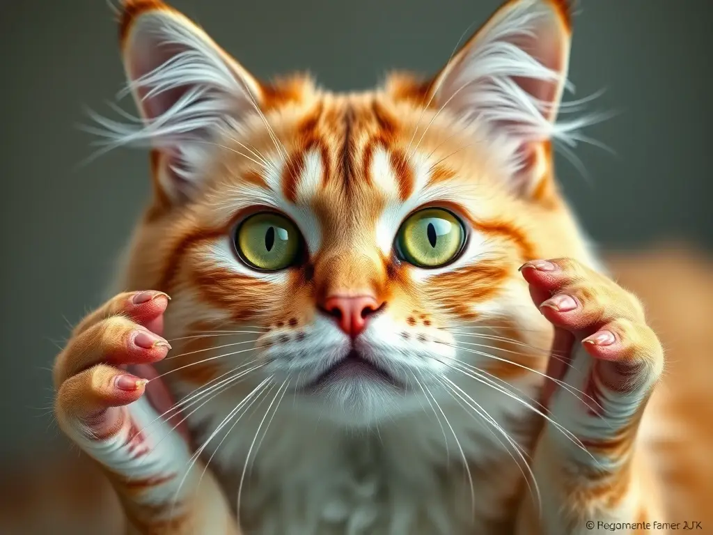 Fotografía realista de un gato persa saludable con ojos verdes intensos
