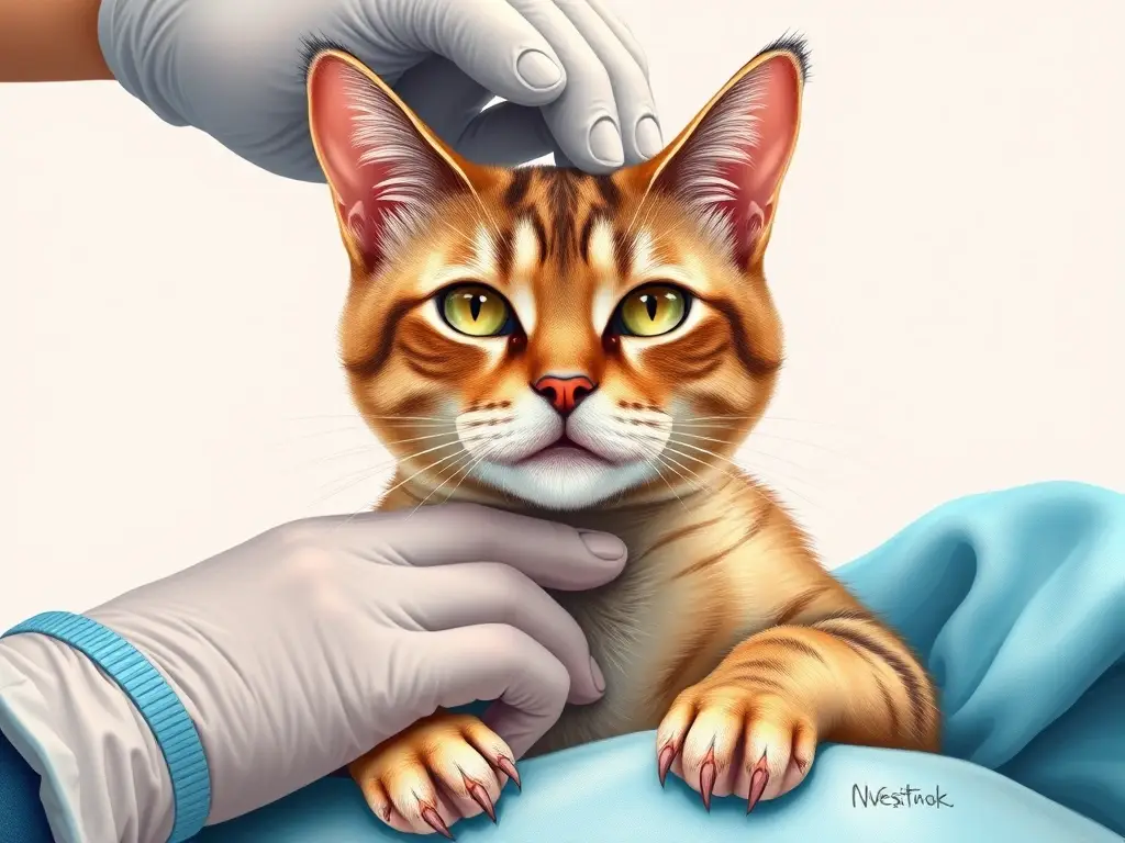 Foto realista de un gato a punto de anestesiarse