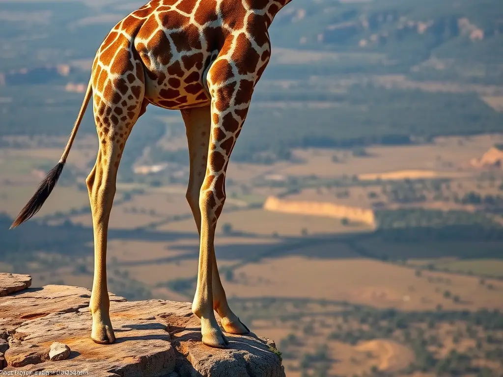 Fotografía realista de un jirafa majestuosa