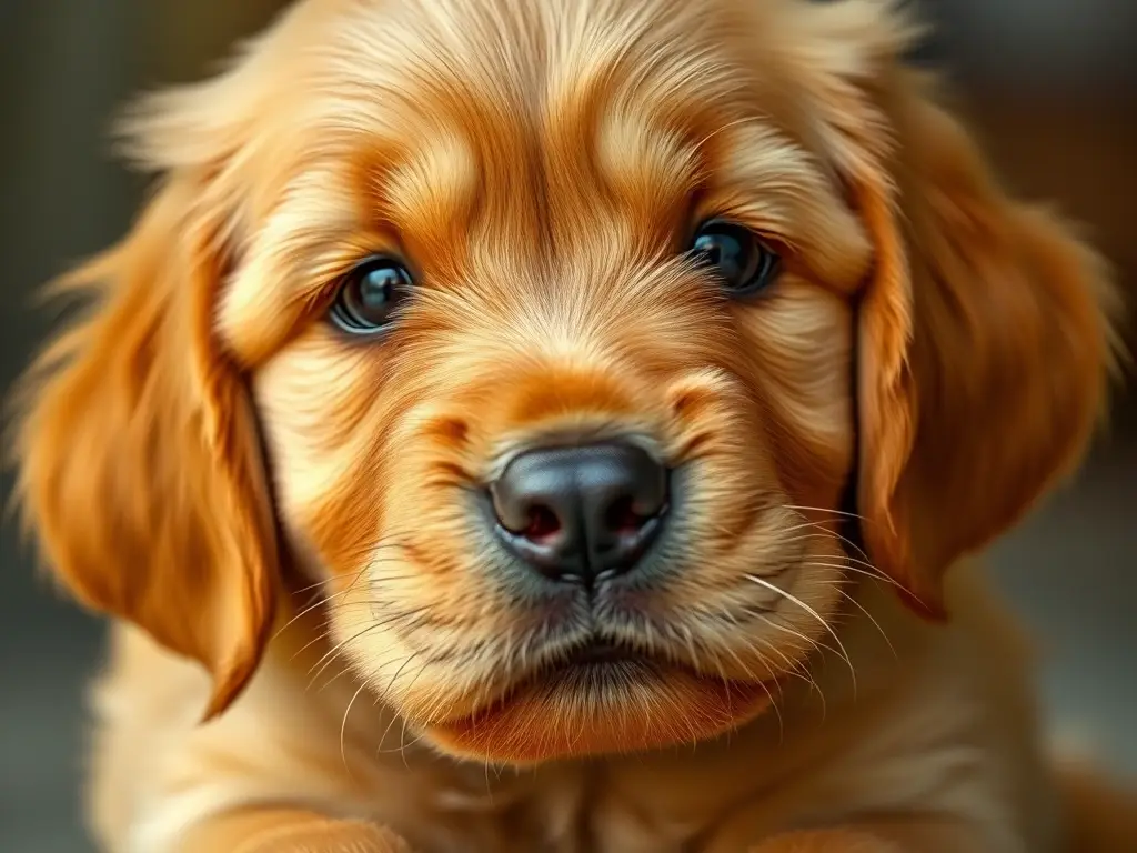 Foto realista, con perfección, de un cachorro golden retriever