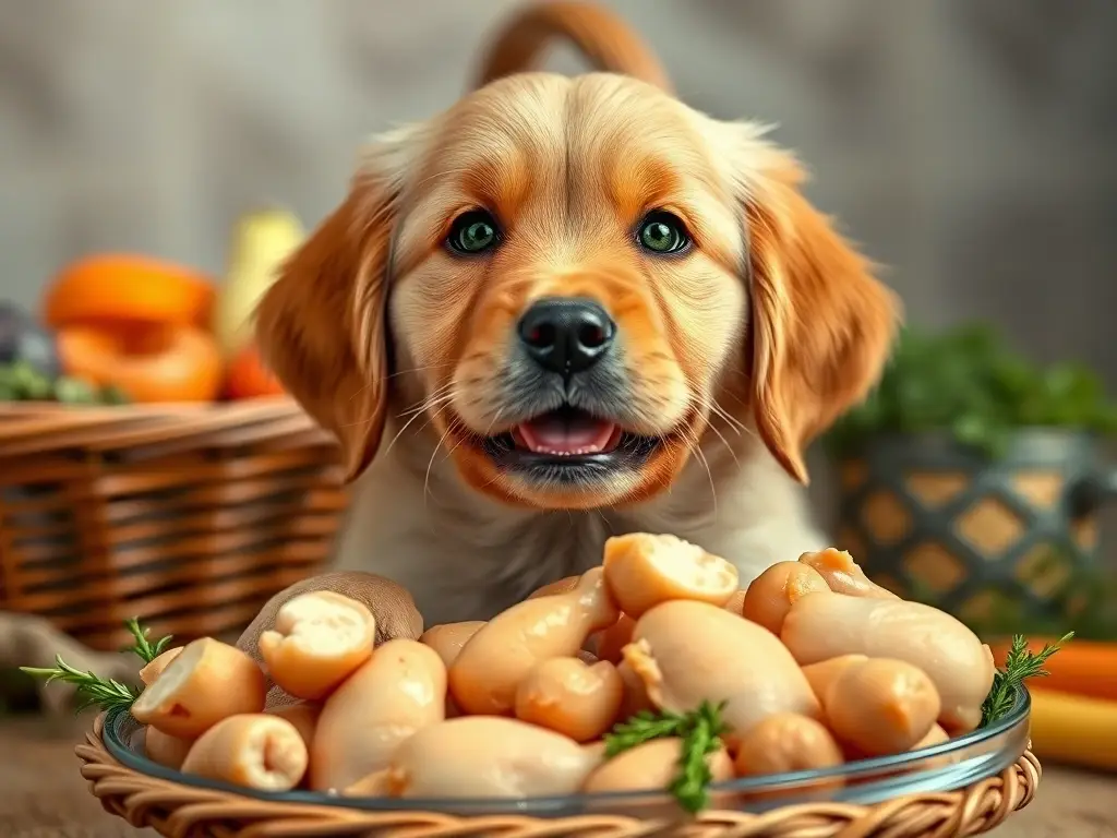 Fotografía realista de un cachorro retriever dorado juguetón