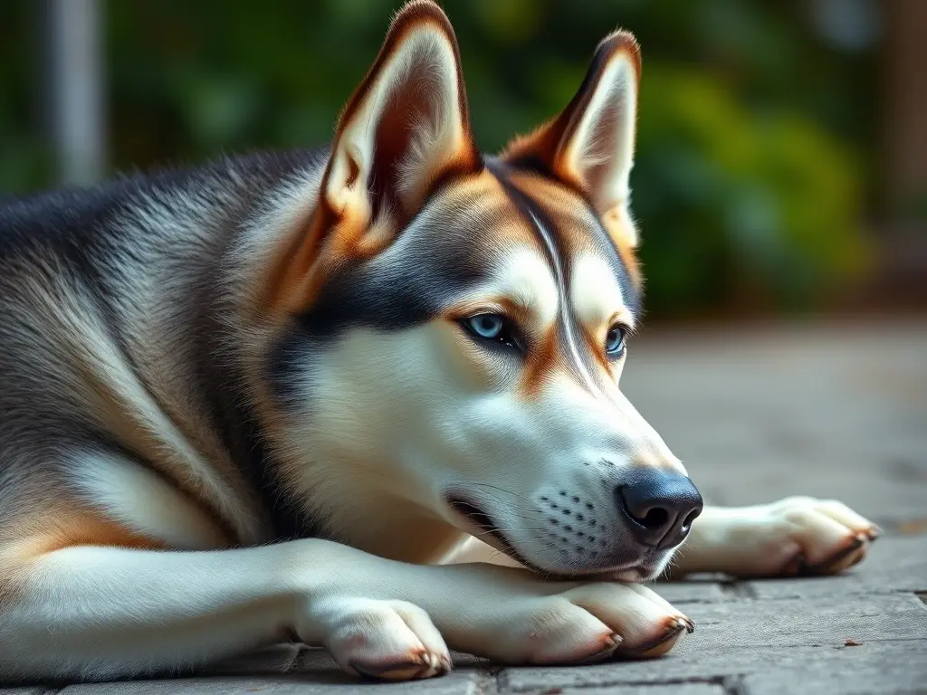 Imagen realista y detallada de un husky siberiano