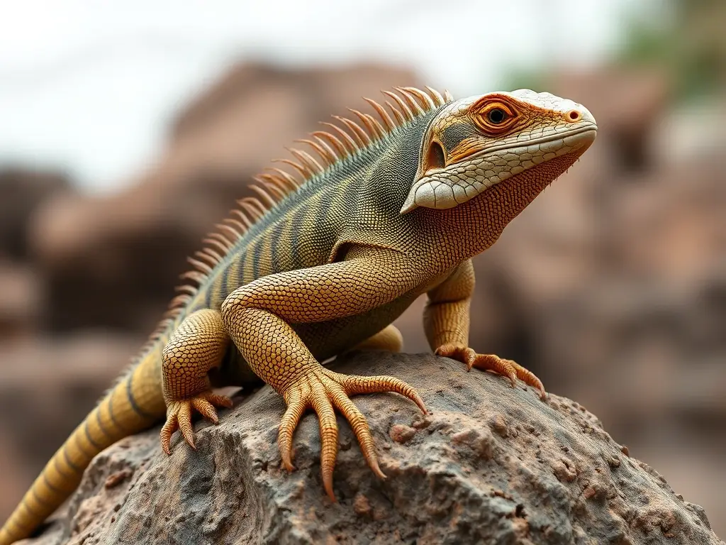 Fotografía realista de iguana de cola Espinosa, detalle y sin elementos perturbadores