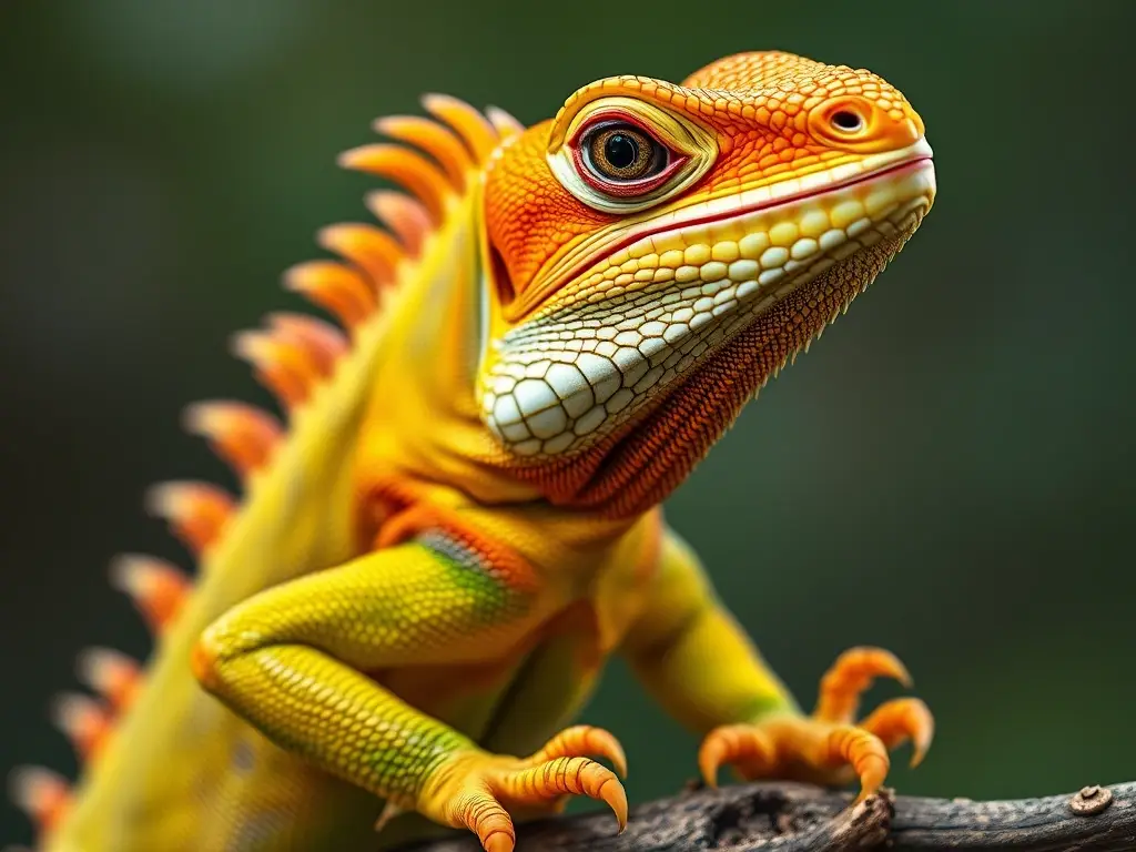 Fotorealista, iguana del tipo Conolophus, con subespecias y hábitat
