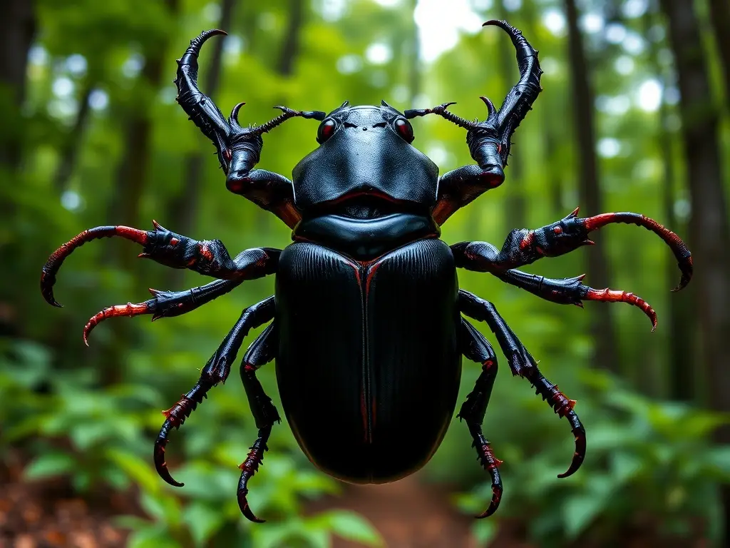 Reproduzca una fotografía realista de la libélula gigante en un bosque verde