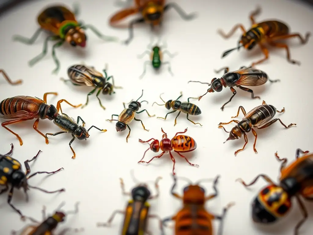 Fotografía a gran escala de insectos miniaturizados realistas