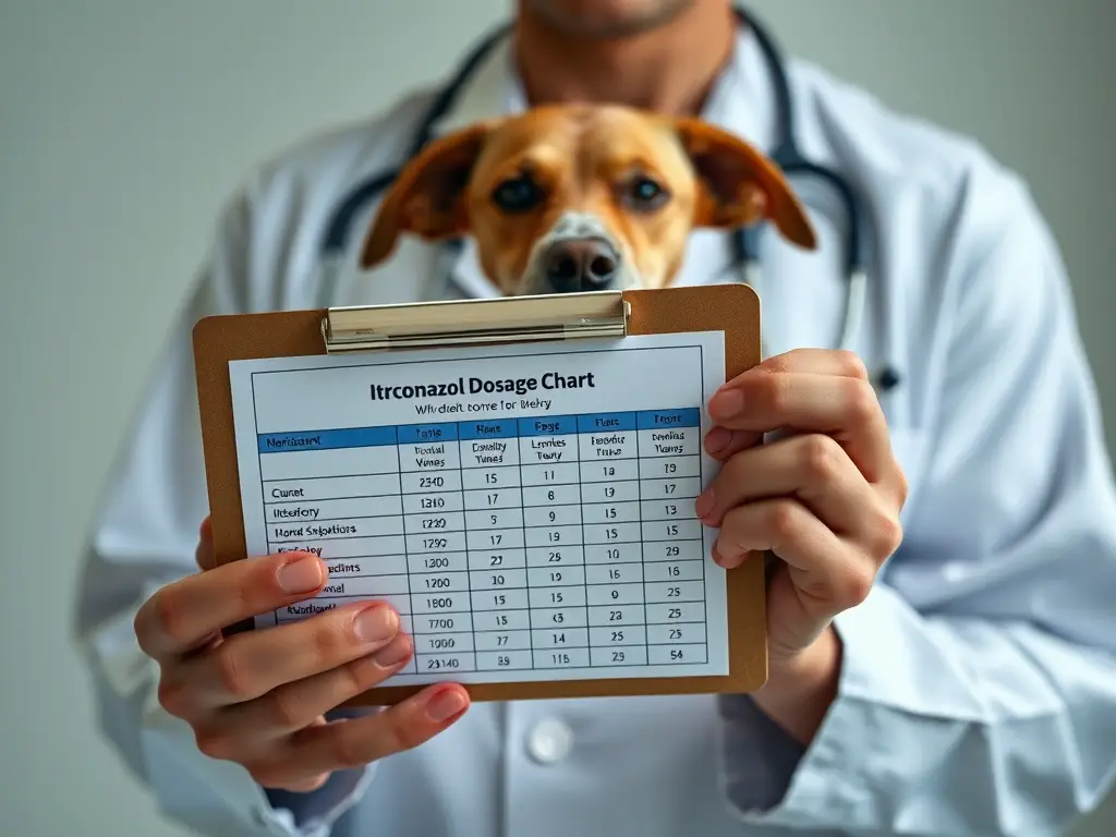 Un veterinario con un medidor de dosis de itraconazol detallado
