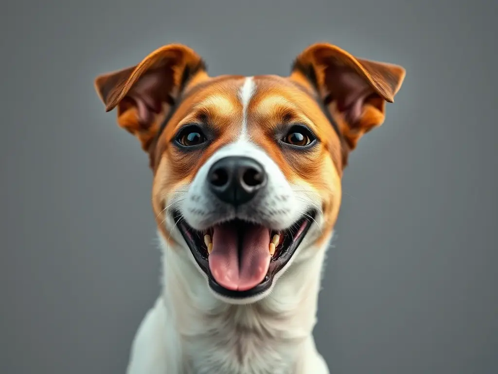 Foto de un Jack Russell-Caniche feliz, realista y de alta resolución