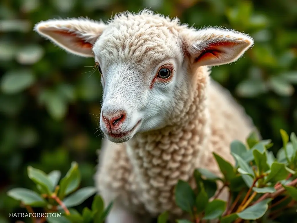 Foto portada realista de un oveja jersey con enfoque en su mirada