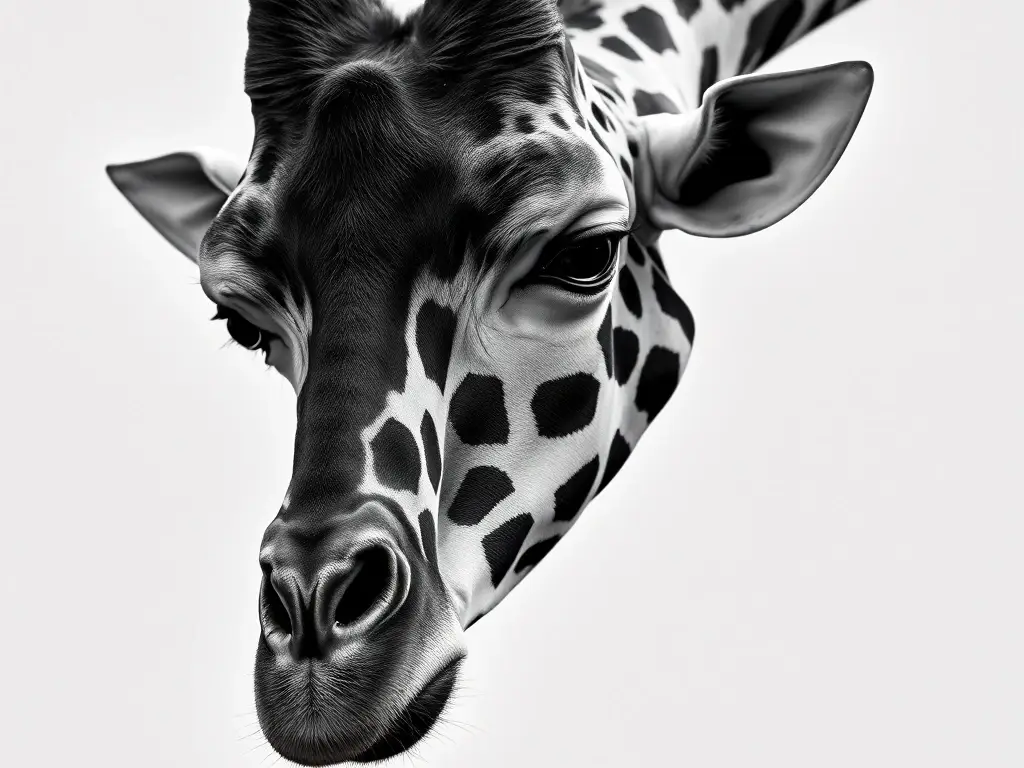 Photorealistic portrait of a giraffe drinking from a water glass