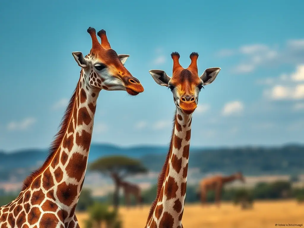 Foto realista de África con giraffes majestuosos