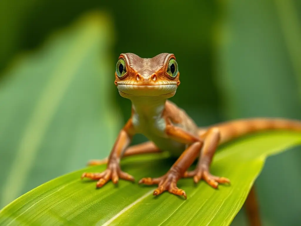 Ilustración realista de anole marrón