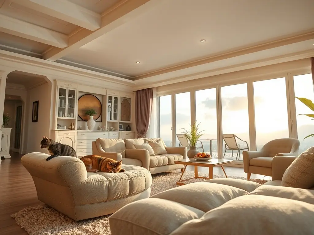 Interior vívida, acogedora y tranquila