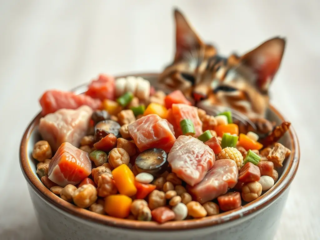 Imagen de comida para gatos realista