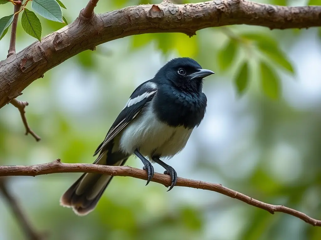 Fotorealistic, 8K imagen de un grueso magpie