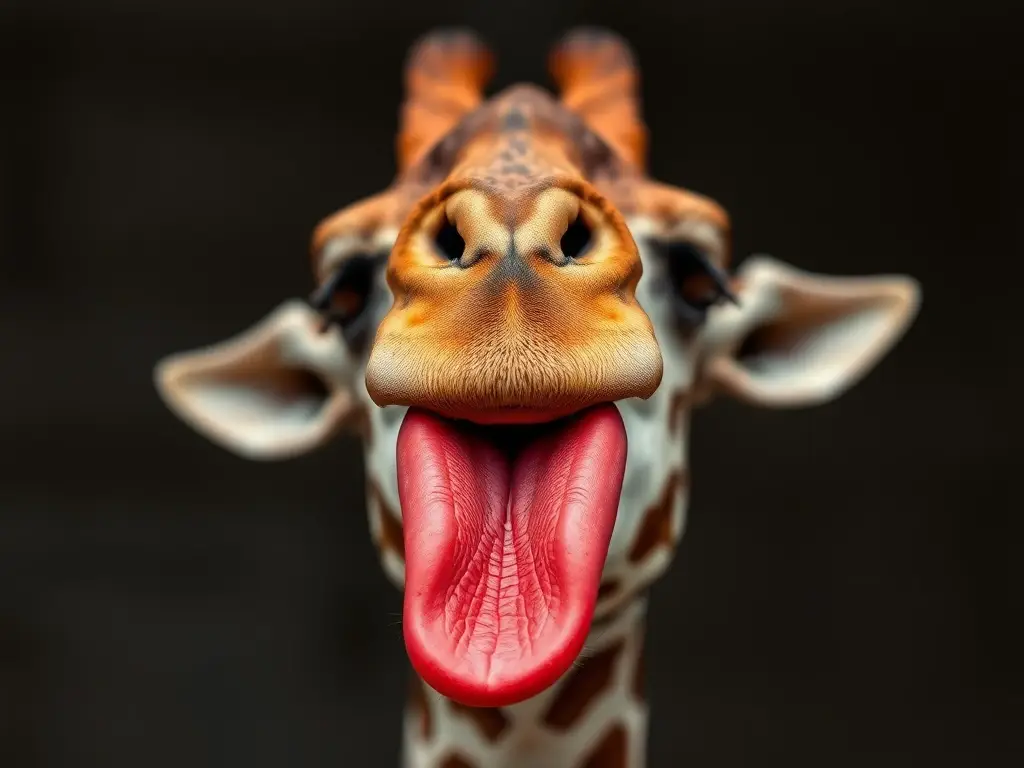 Foto realista de la lengua de un camello, detallada