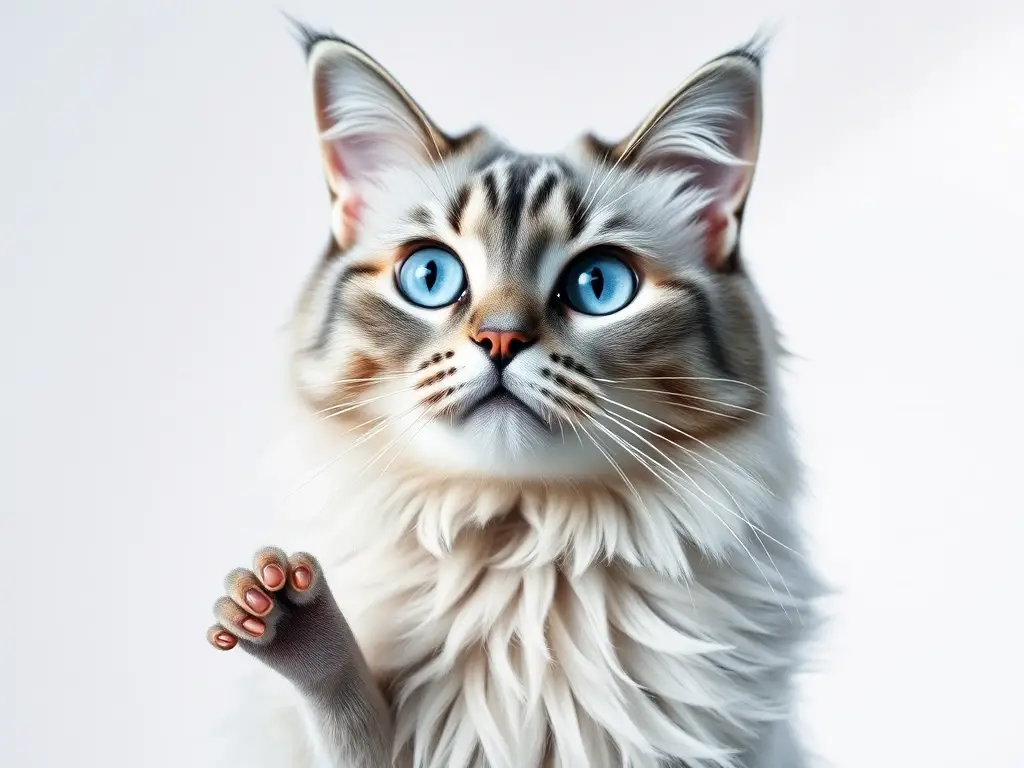 Foto realista de un Maine Coon con lentigo para un artículo