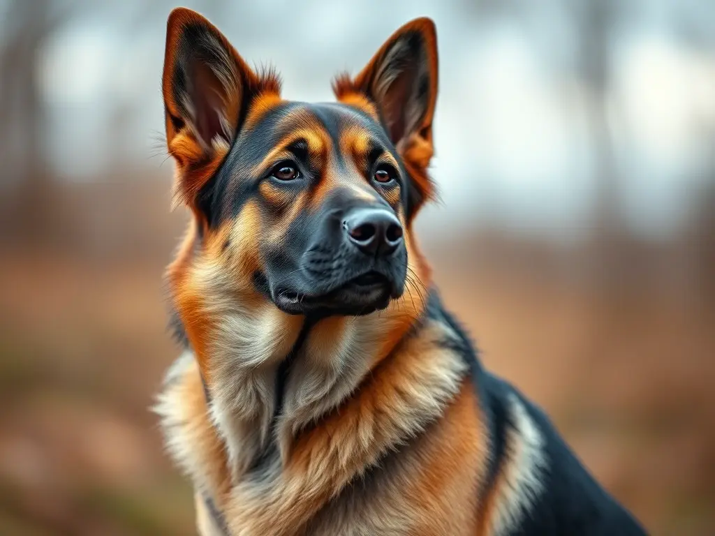 Imagen realista de un perro alemán en naturaleza