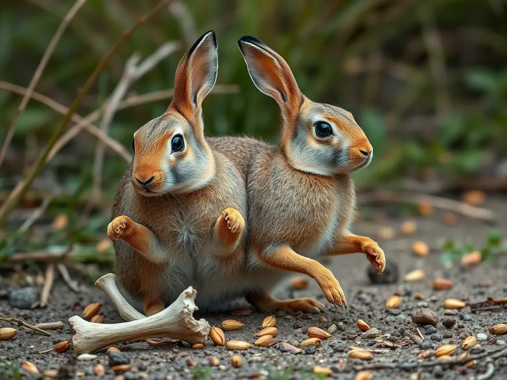 Fotografía realista de un liebre marrón en un entorno natural