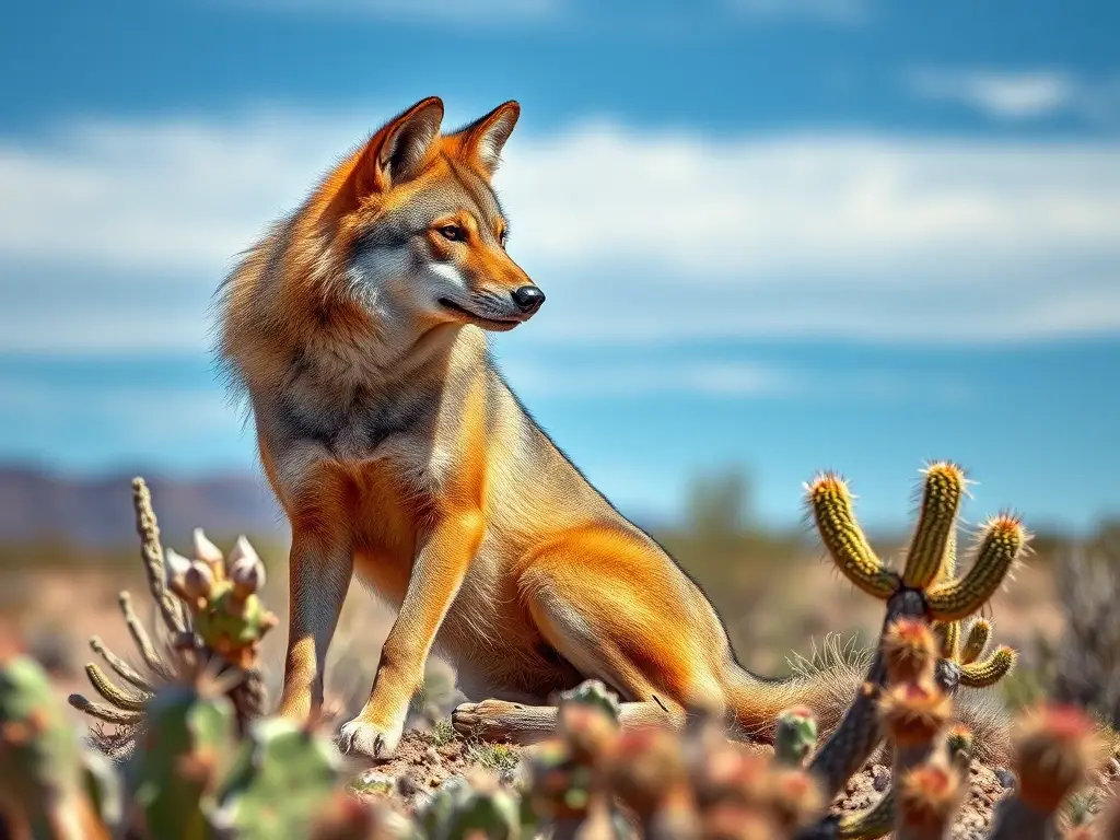 Una obra maestra realista del lobo mexicano en el desierto de Arizona