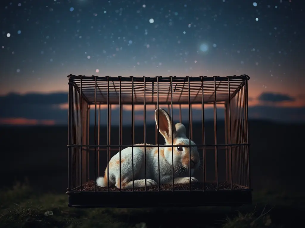 Una obra maestra fotográfica retrata a un conejo dormitando