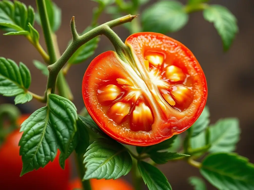 Fotografía realista de tomate jugoso y saludable
