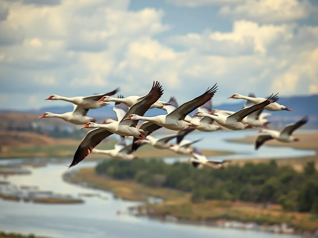 Un grupo de guzosandinos andinos volando, fotorealista
