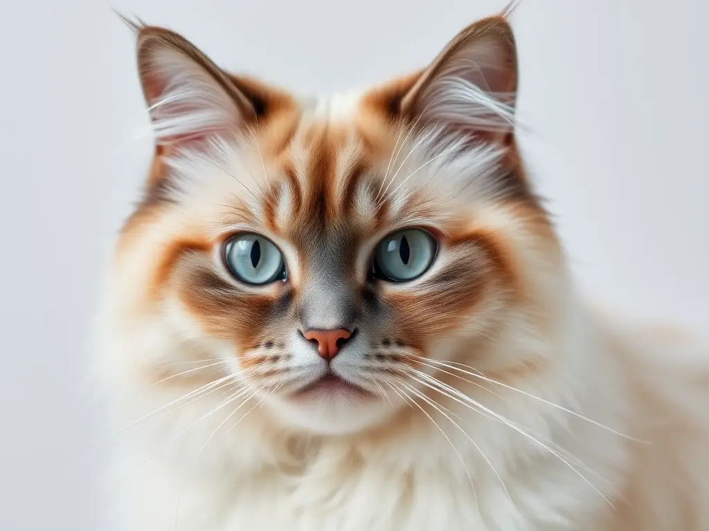 Foto realista de un gatito Ragdoll con expresión tranquila