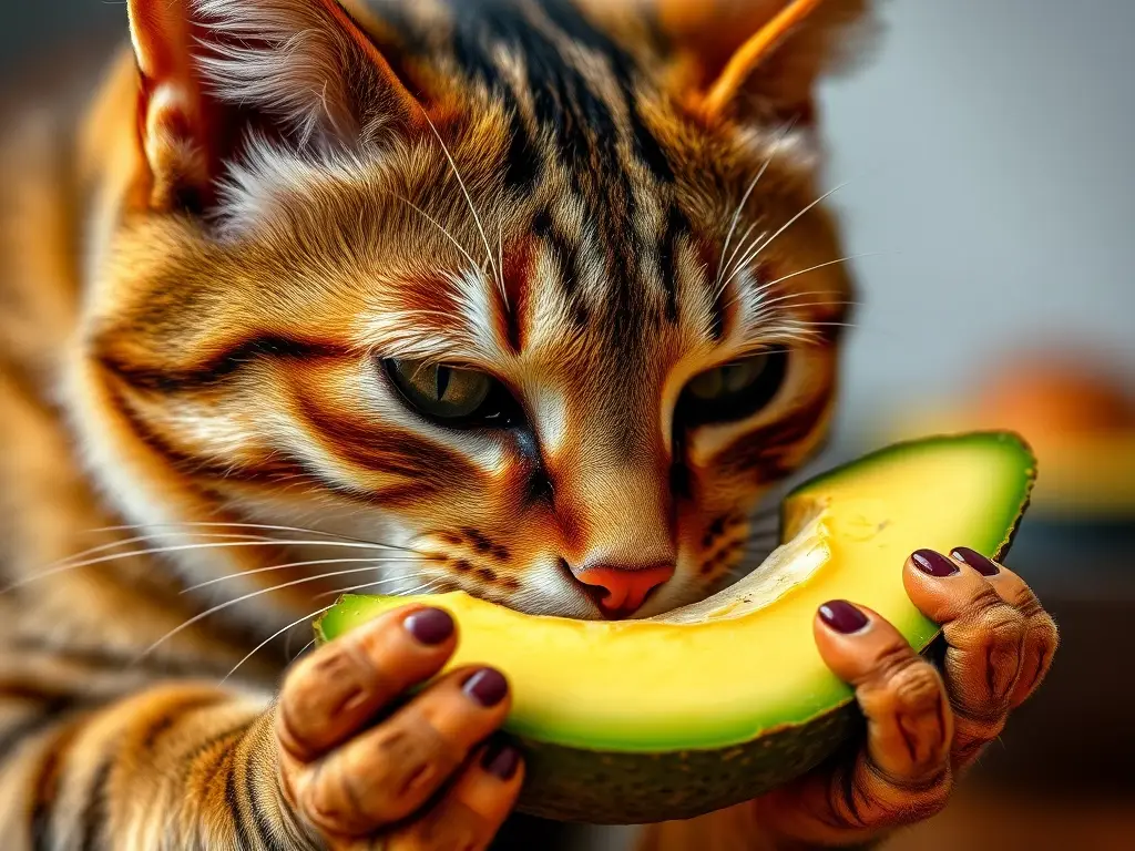 Fotografía de un gato tabby en un avandado