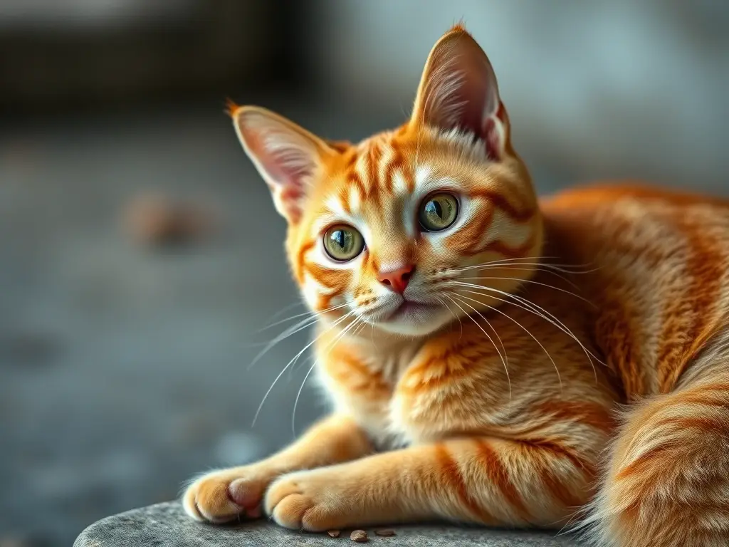 Imagen de un gato tabby de tres años con ojos almendrados en un ambiente natural
