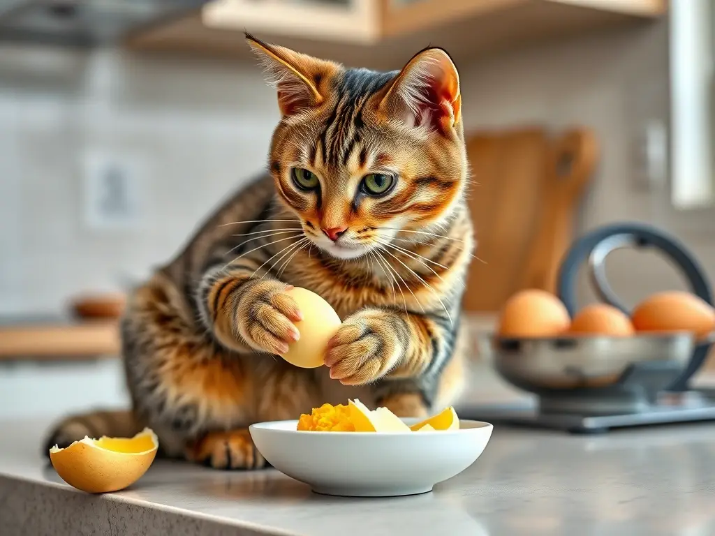 Arte de portada realista para un artículo sobre cómo preparar un huevo para gatitos