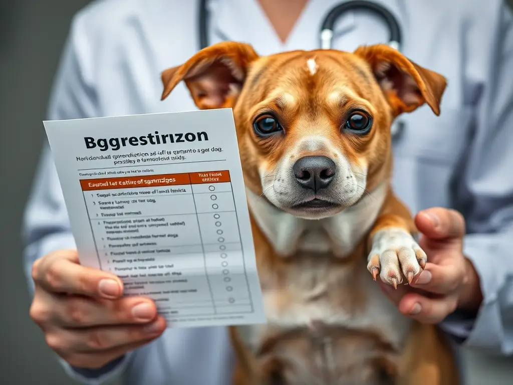 Fotorealista de un veterinario mostrando opciones de garbanzos para perros